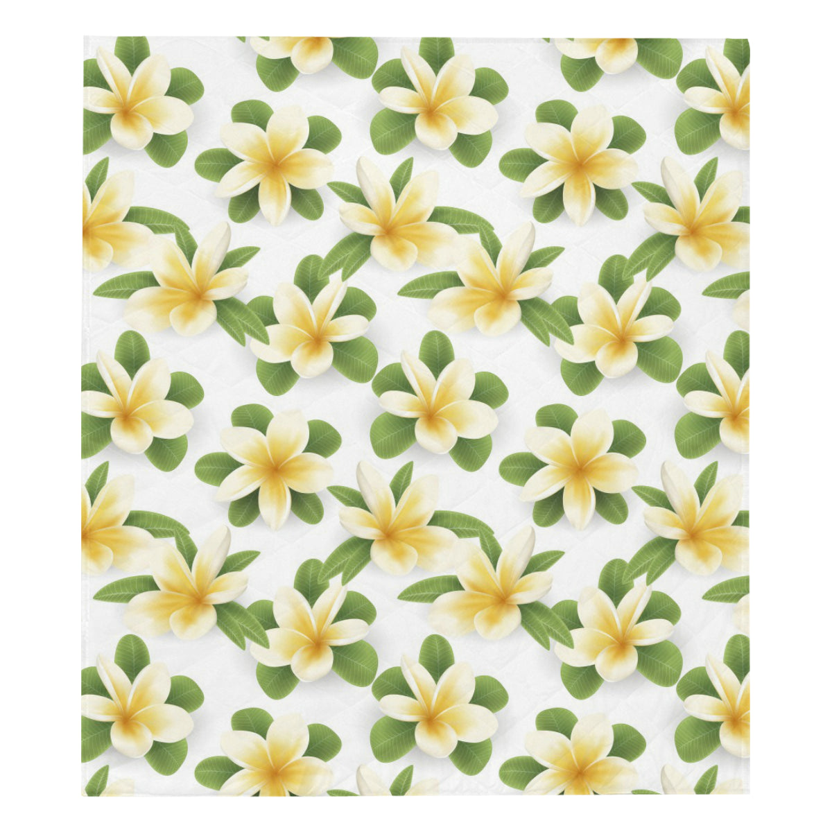 Yellow Plumeria Pattern Print Design PM012 Premium Quilt