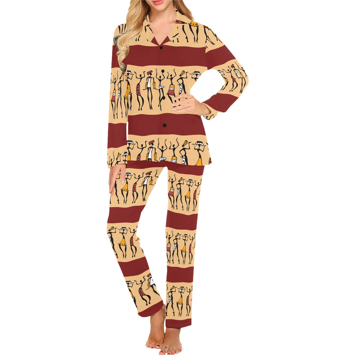 African People Women's Long Pajama Set