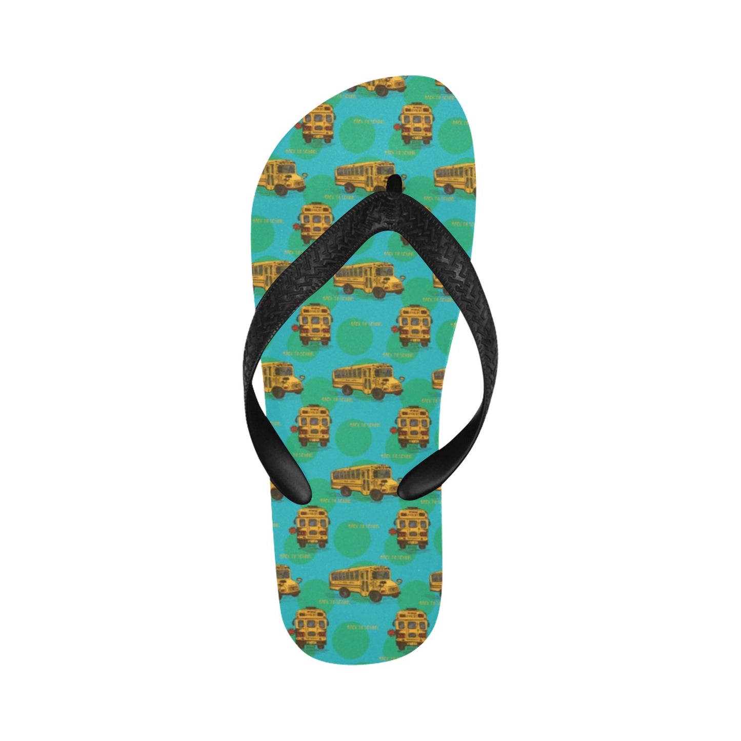 School Bus Print Design LKS308 Flip Flops