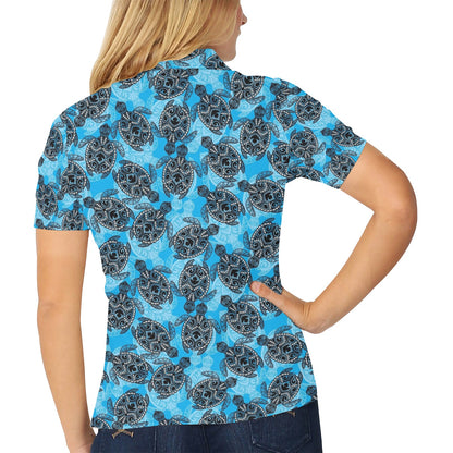Tribal Pattern Print Design LKS307 Women's Polo Shirt