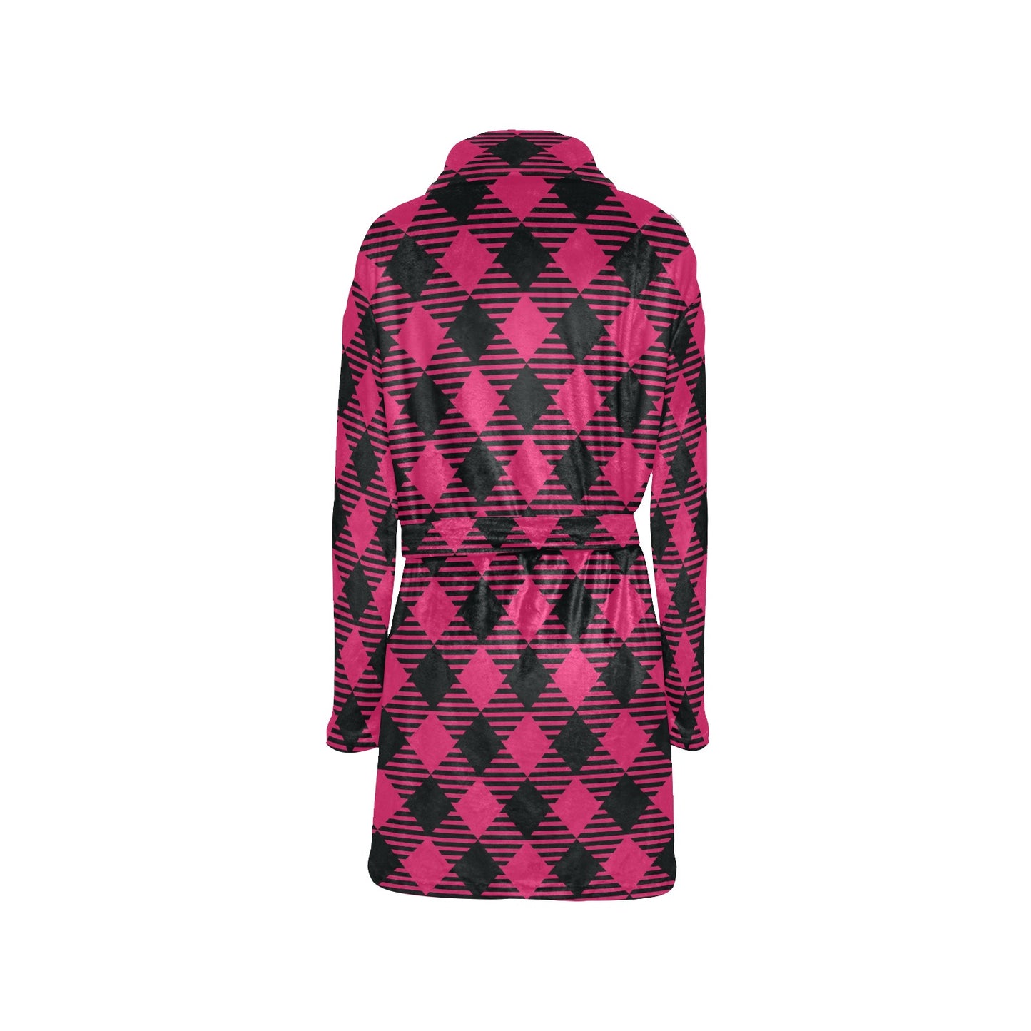 Buffalo check Pink Pattern Print Design 01 Women's Fleece Robe