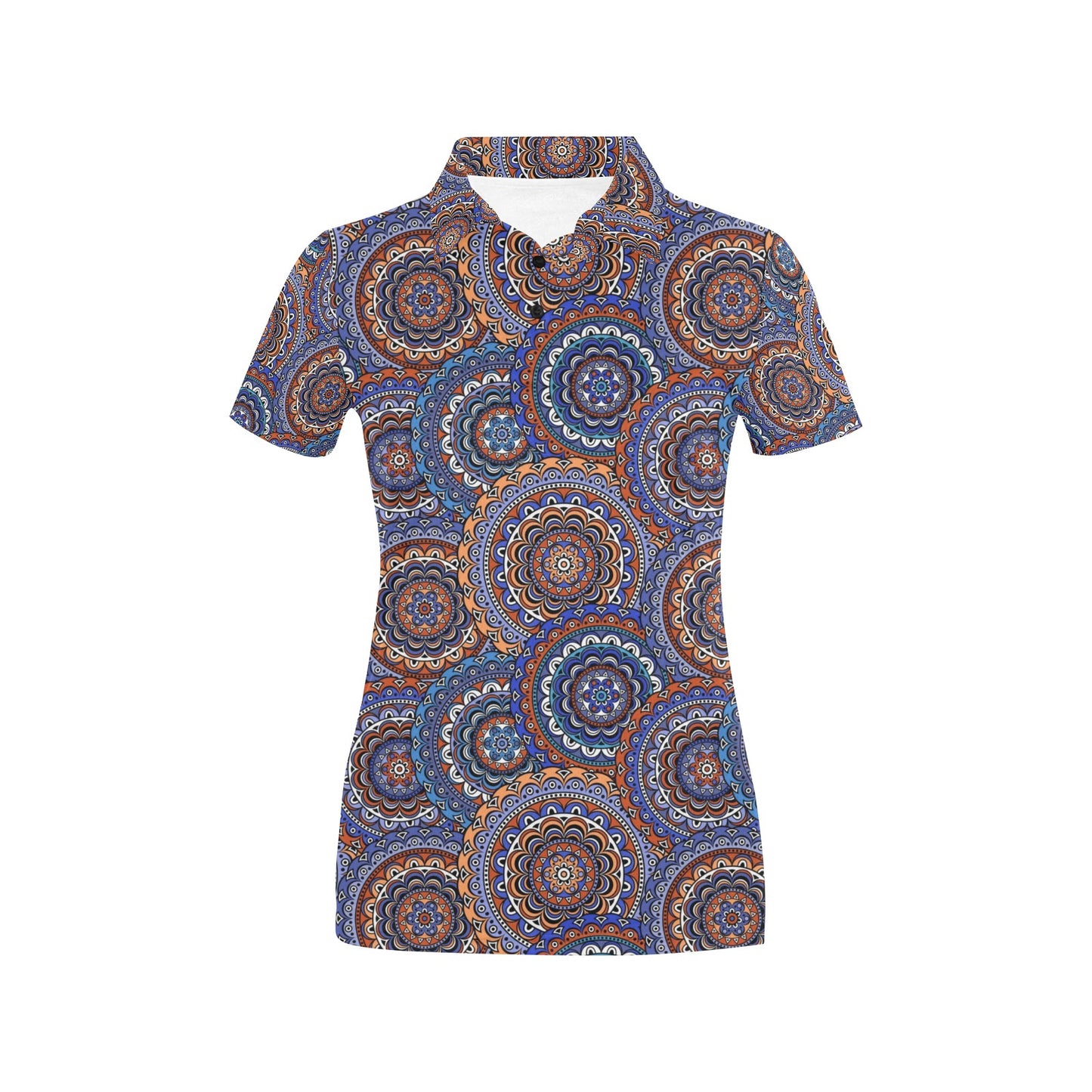 Mandala Boho Chic Design Print Women's Polo Shirt