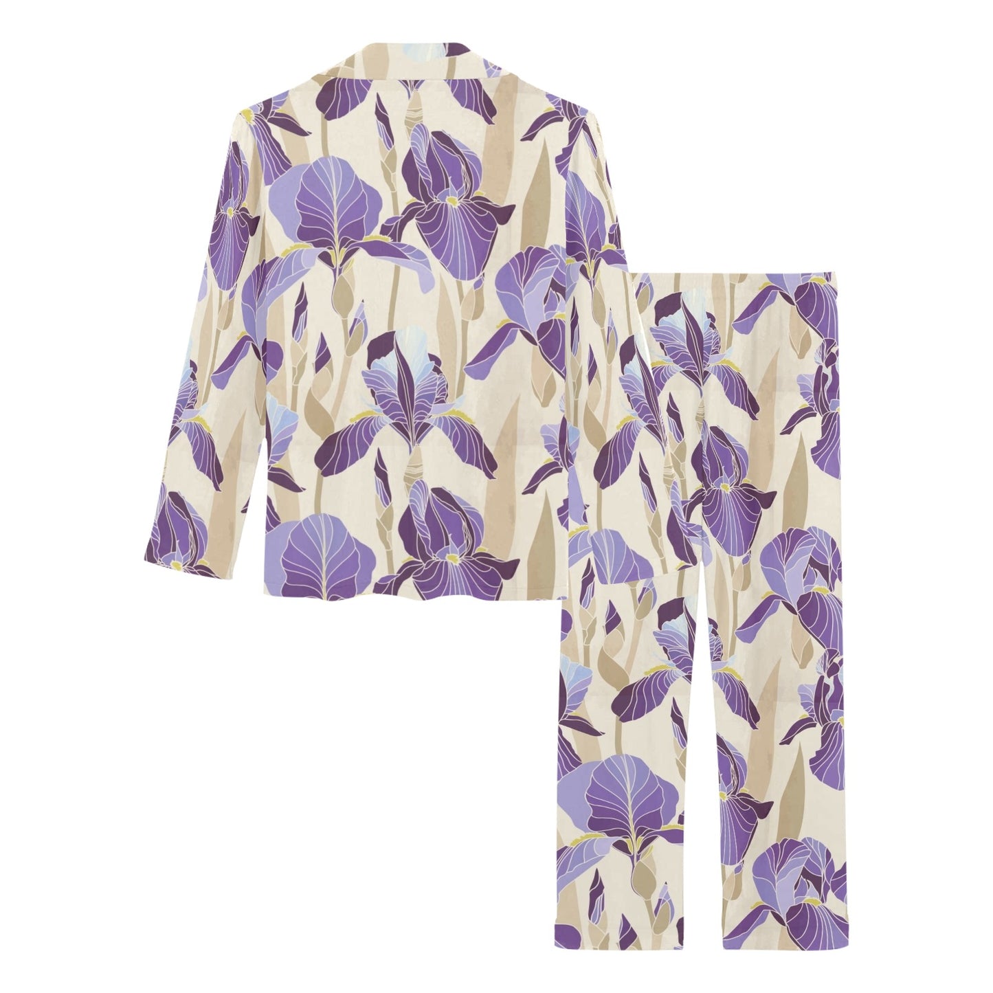 Iris Pattern Print Design IR02 Women's Long Pajama Set