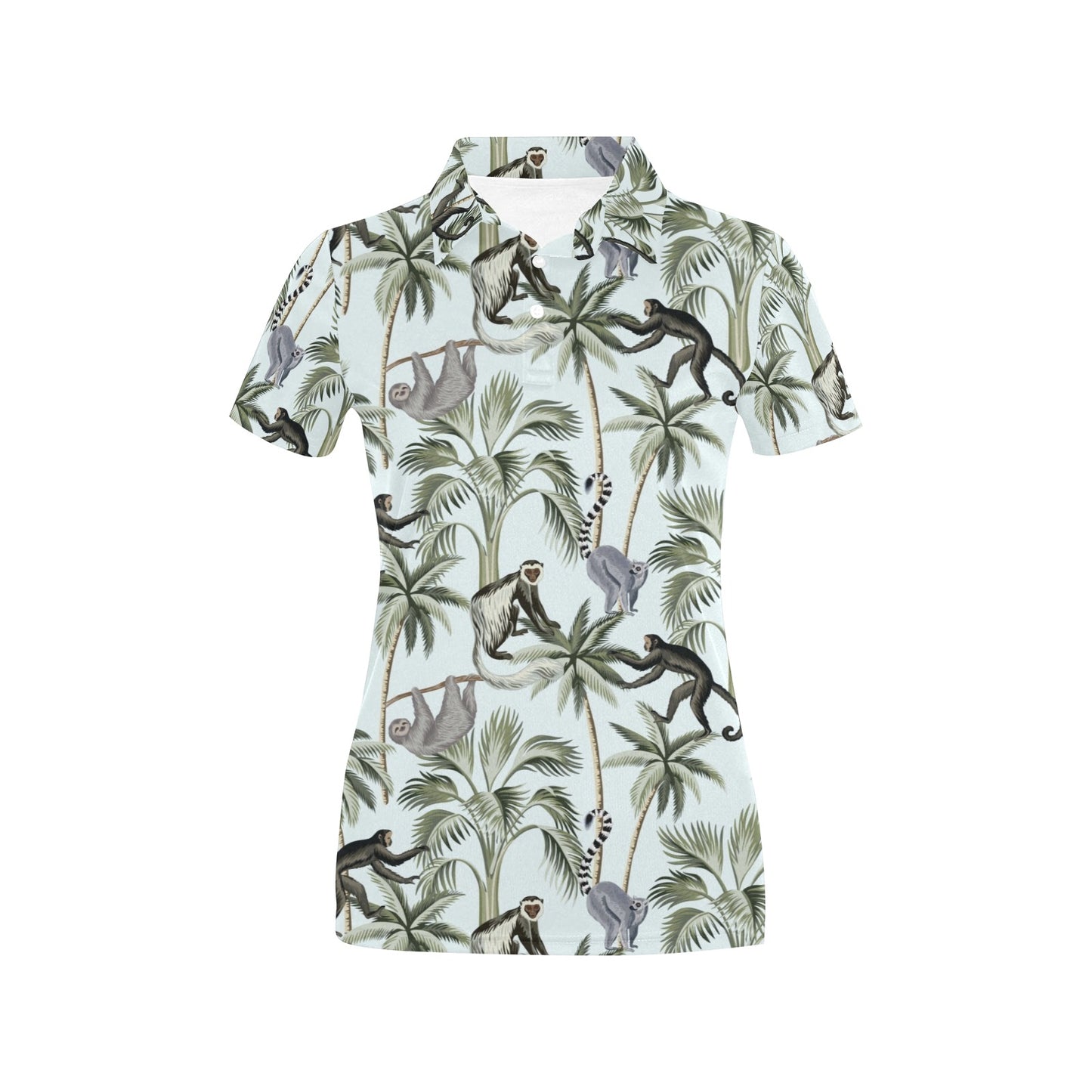 Rainforest Pattern Print Design RF04 Women's Polo Shirt