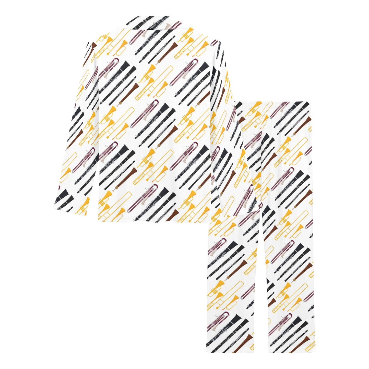 Clarinet Pattern Print Design 01 Women's Long Pajama Set