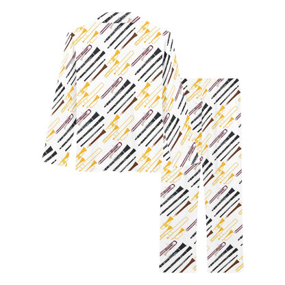 Clarinet Pattern Print Design 01 Women's Long Pajama Set