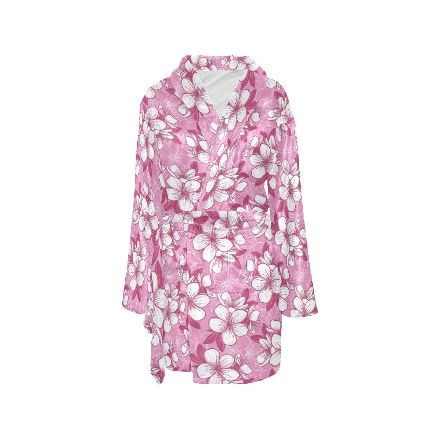 Cherry Blossom Pattern Print Design CB02 Women's Fleece Robe