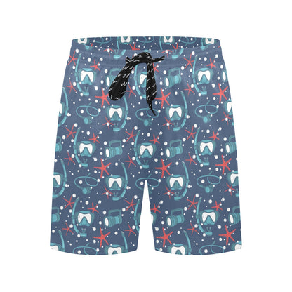 Scuba Equipment Print Design LKS302 Men's Swim Trunks Beach Shorts