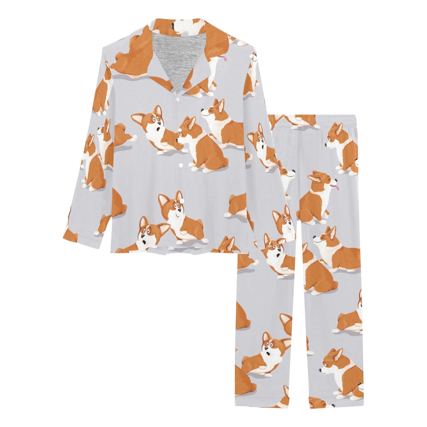 Pembroke Welsh Corgis Pattern Print Design A04 Women's Long Pajama Set
