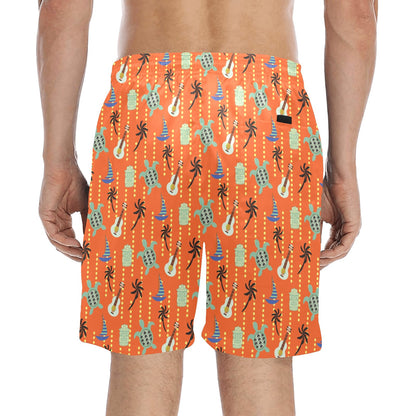 Ukulele Print Design LKS402 Men's Swim Trunks Beach Shorts