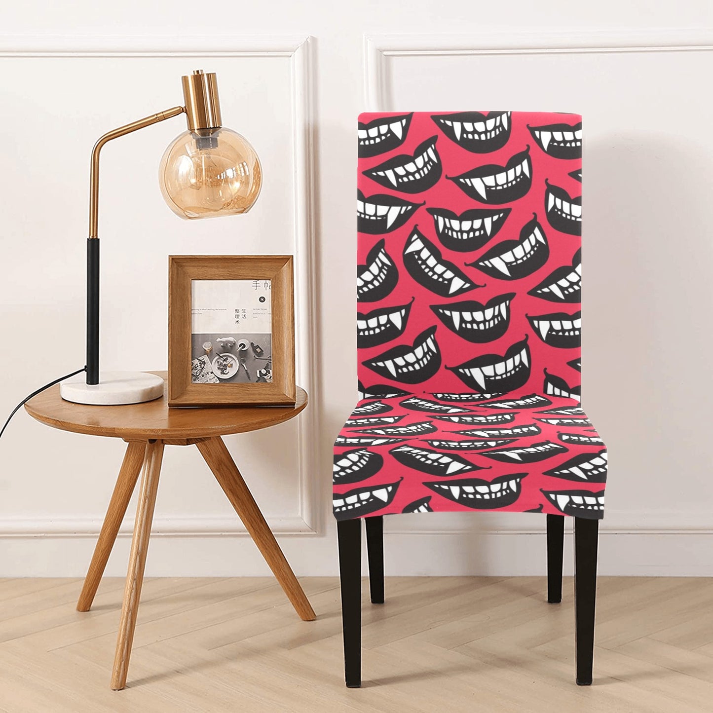 Vampire Lips Print Design LKS305 Dining Chair Slipcover