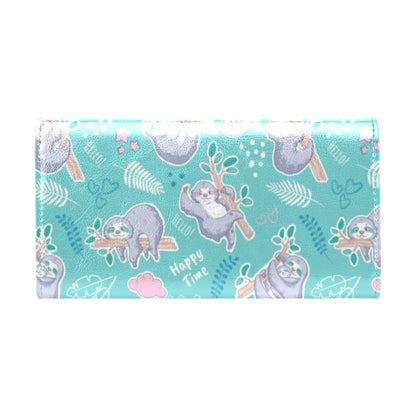 Sloth Print Design LKS309 Women's Trifold Wallet
