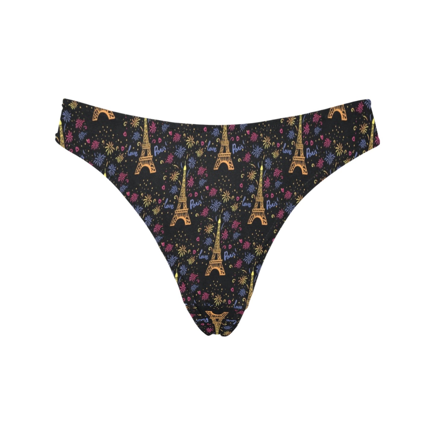 Eiffel Tower Love Paris Print Women's Thongs