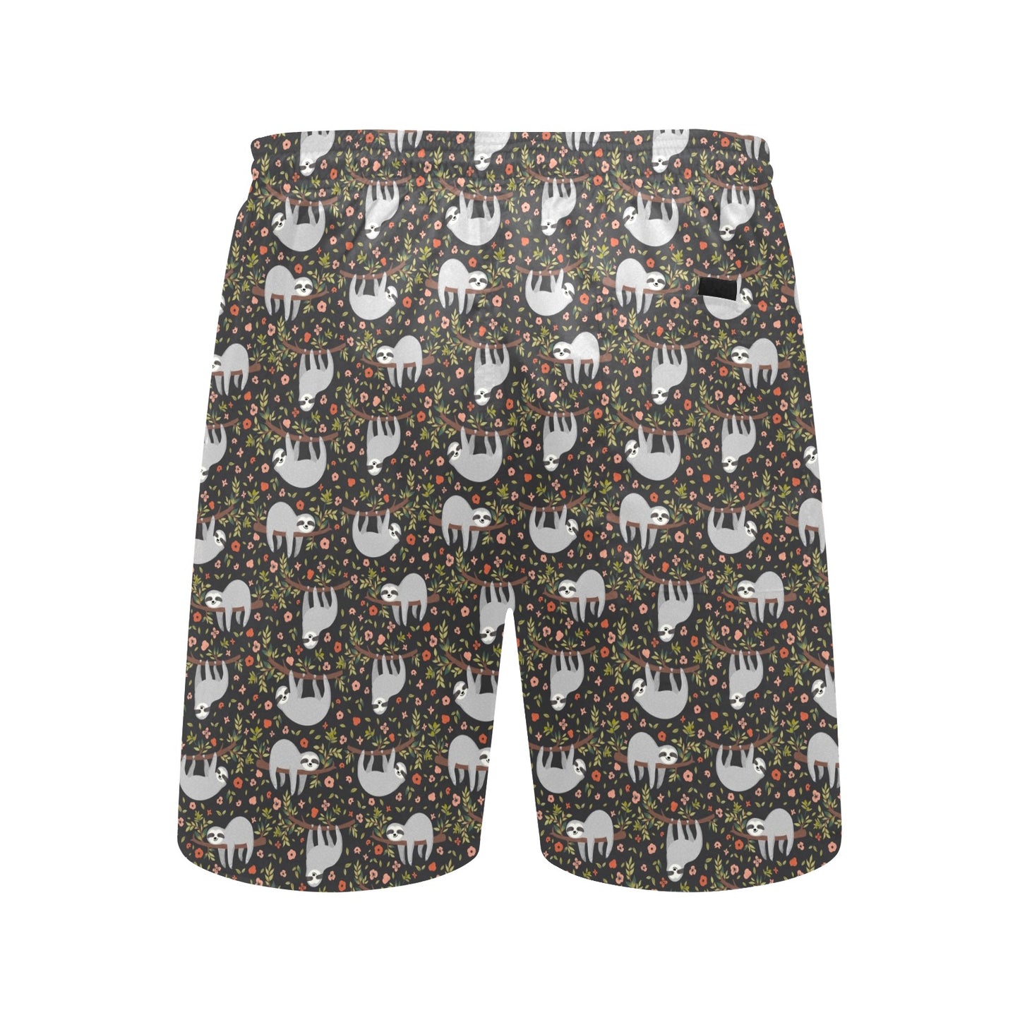 Sloth Cute Design Themed Print Men's Swim Trunks Beach Shorts