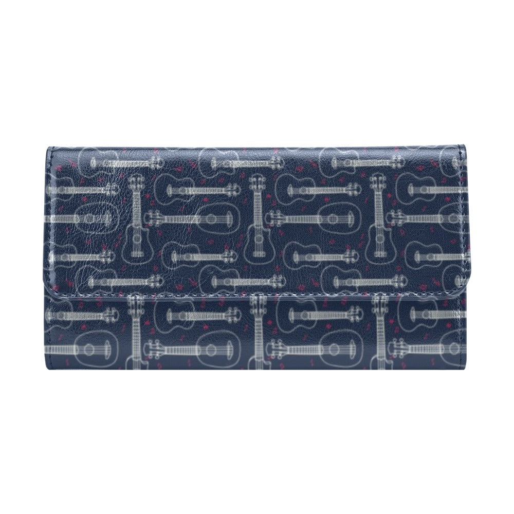 Ukulele Print Design LKS401 Women's Trifold Wallet