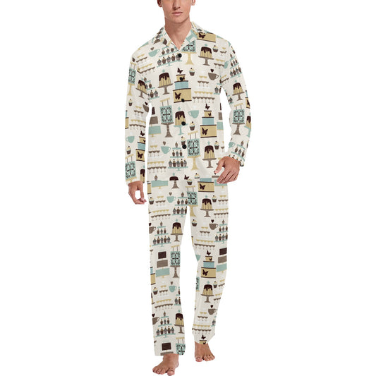 Cake Pattern Print Design 02 Men's Long Pajama Set