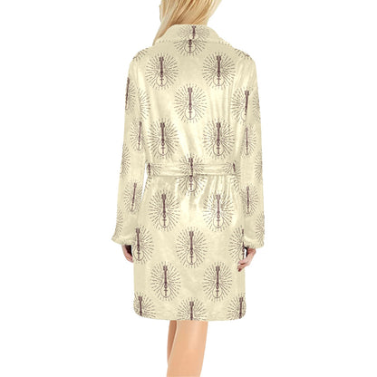 Mandolin Pattern Print Design 02 Women's Fleece Robe