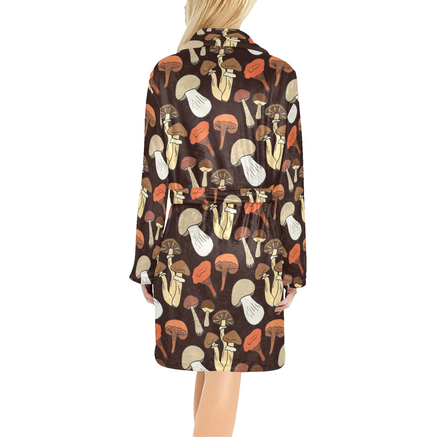 Mushroom Pattern Print Design A05 Women's Fleece Robe