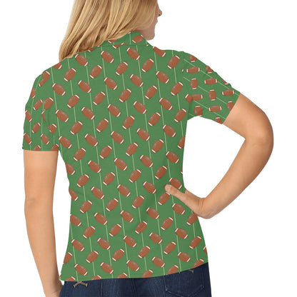 American Football on Field Themed Women's Polo Shirt
