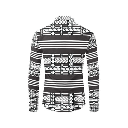 Samoan Tattoo Print Design LKS304 Men's Long Sleeve Dress Shirt