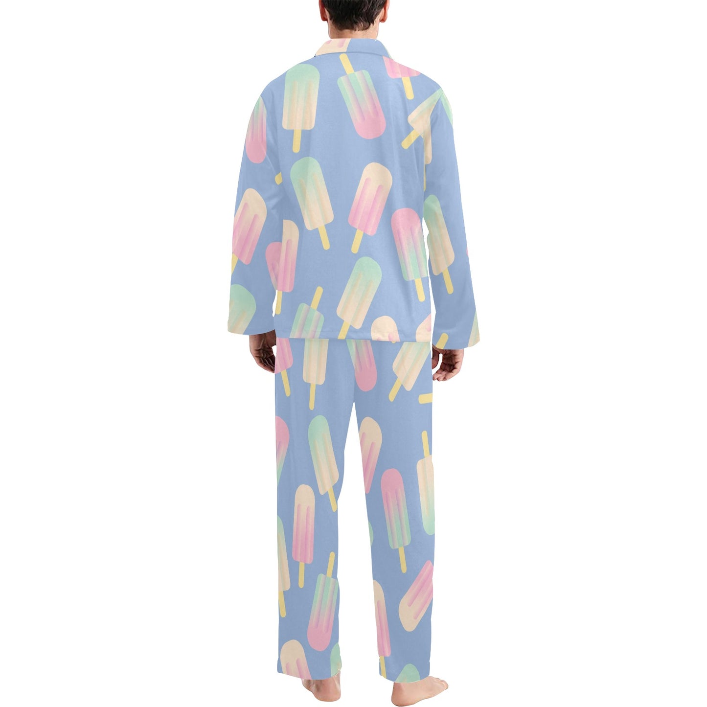 Ice Cream Pattern Print Design 05 Men's Long Pajama Set