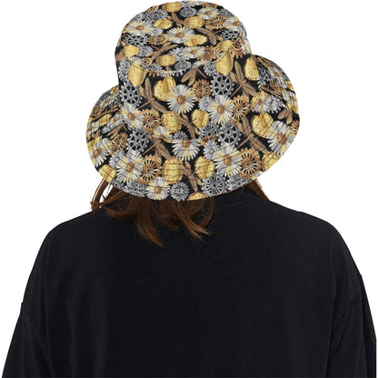 Steampunk Dragonfly Print Design LKS302 Unisex Bucket Hat