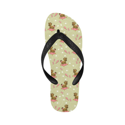 Yorkshire Cute Terriers Print Design LKS301 Flip Flops
