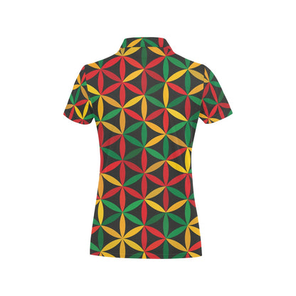 Rasta Pattern Print Design A04 Women's Polo Shirt