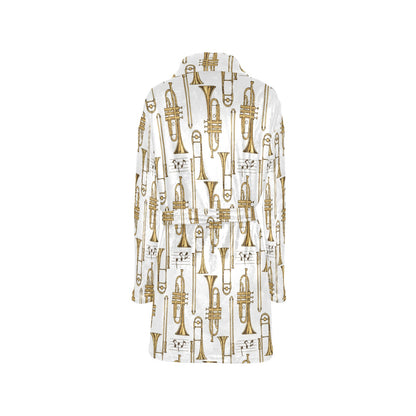 Trombone Pattern Print Design 04 Women's Fleece Robe