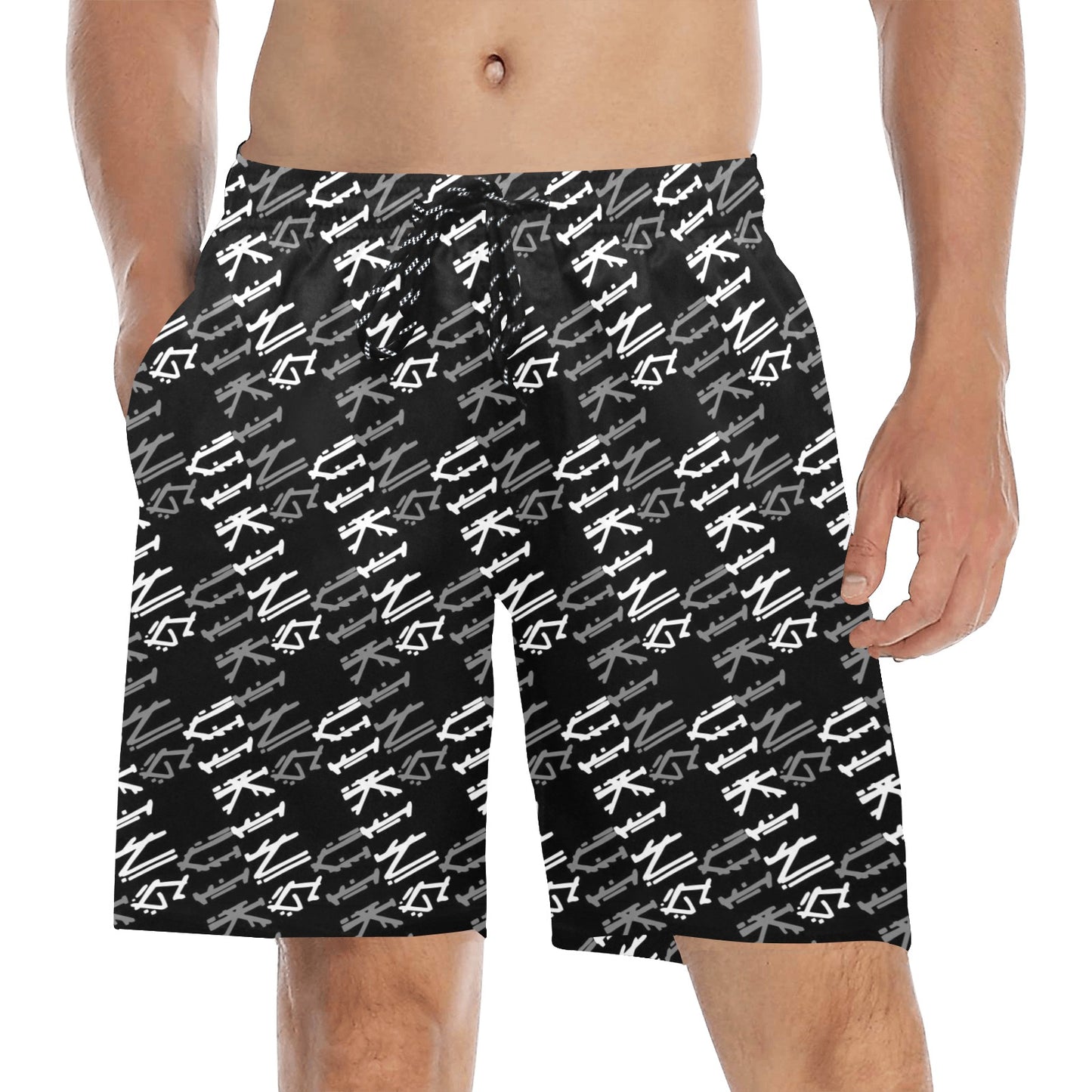 Vikings Print Design LKS306 Men's Swim Trunks Beach Shorts