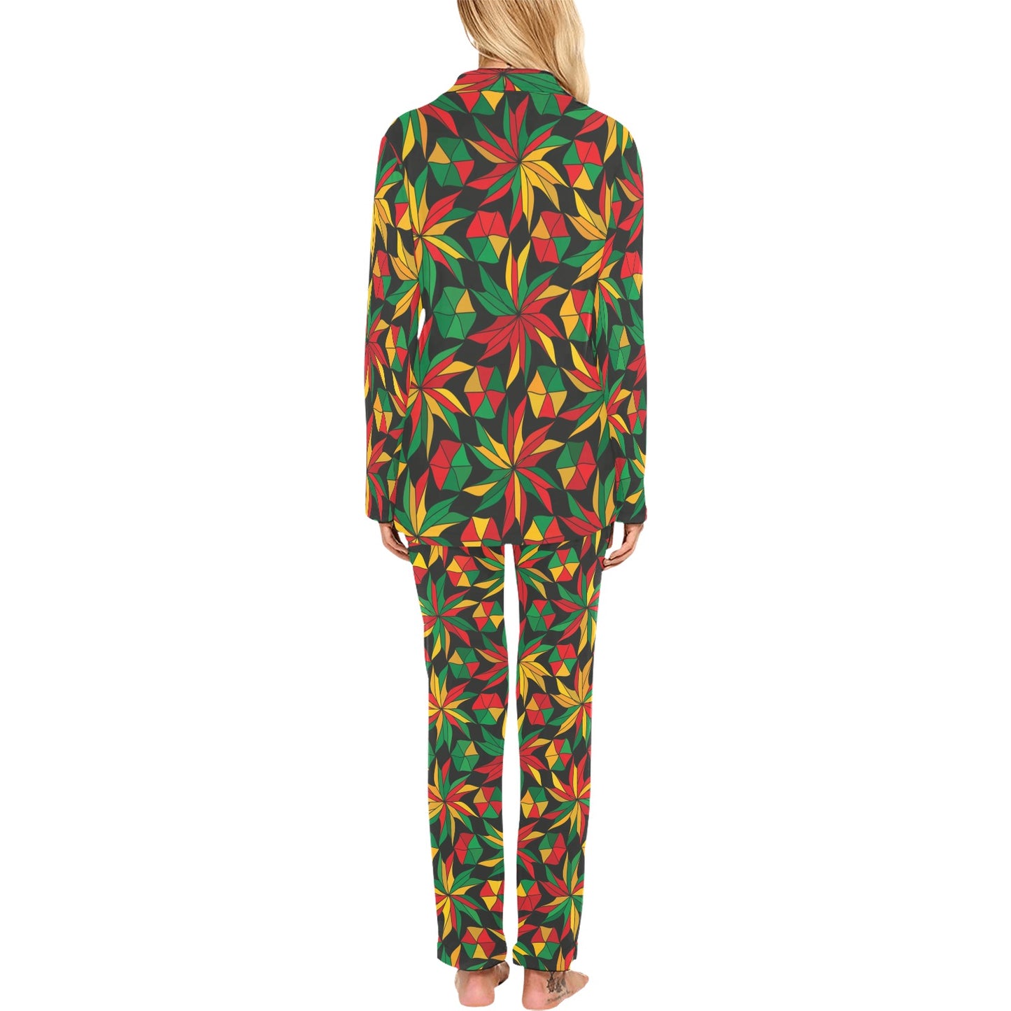 Rastafarian Pattern Print Design A03 Women's Long Pajama Set