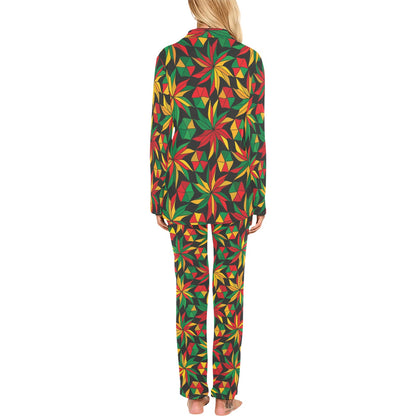 Rastafarian Pattern Print Design A03 Women's Long Pajama Set