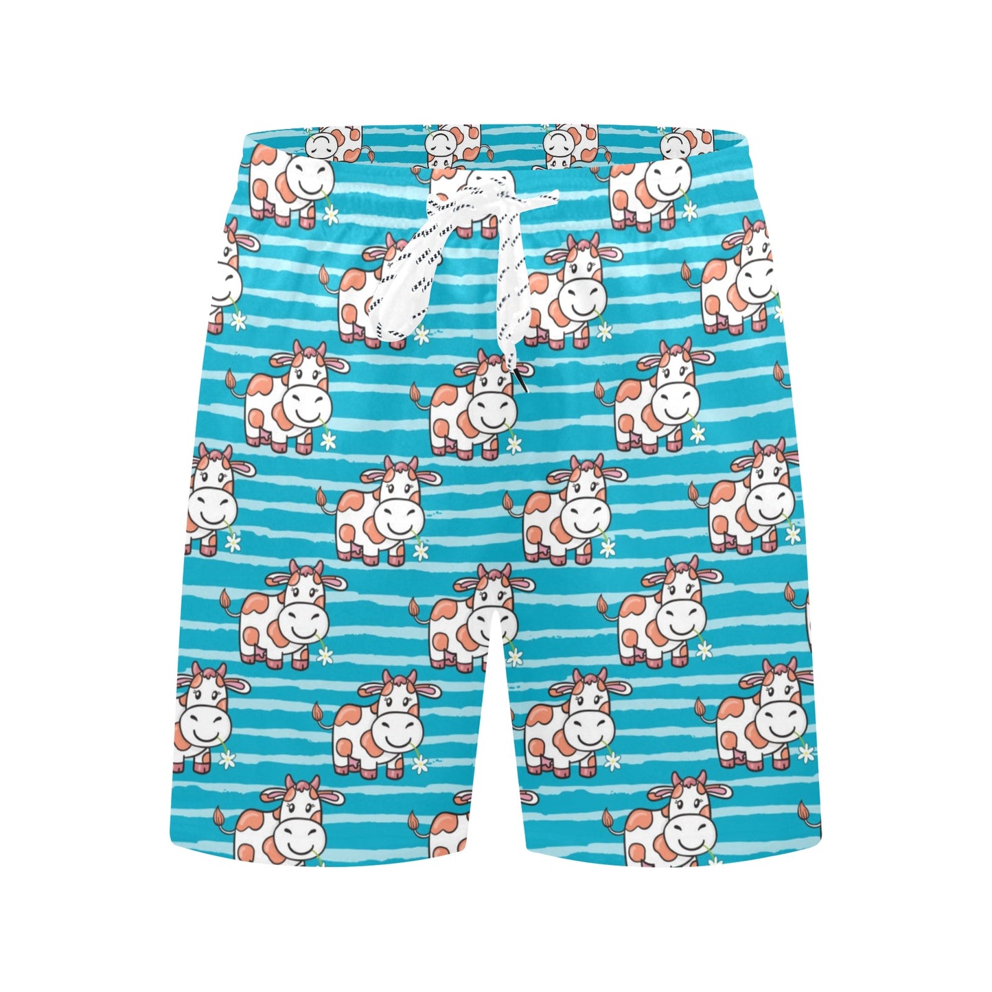 Cow Cute Print Pattern Men's Swim Trunks Beach Shorts