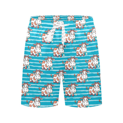 Cow Cute Print Pattern Men's Swim Trunks Beach Shorts