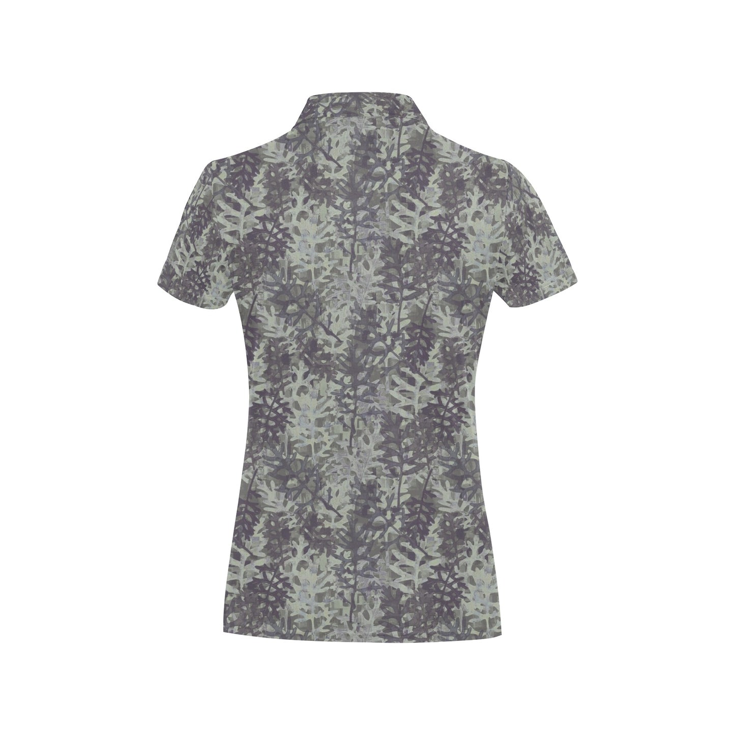 Camouflage Fern Pattern Print Design 05 Women's Polo Shirt