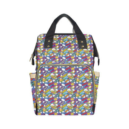 Comic Book Pattern Print Design 02 Diaper Bag Backpack
