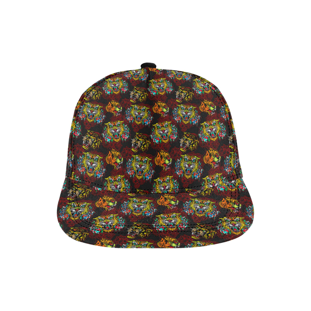 Tattoo Tiger Colorful Design Snapback Cap