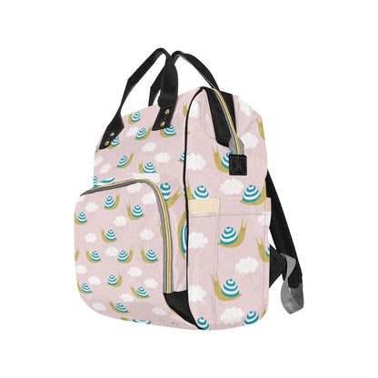 Snail Pattern Print Design 02 Diaper Bag Backpack