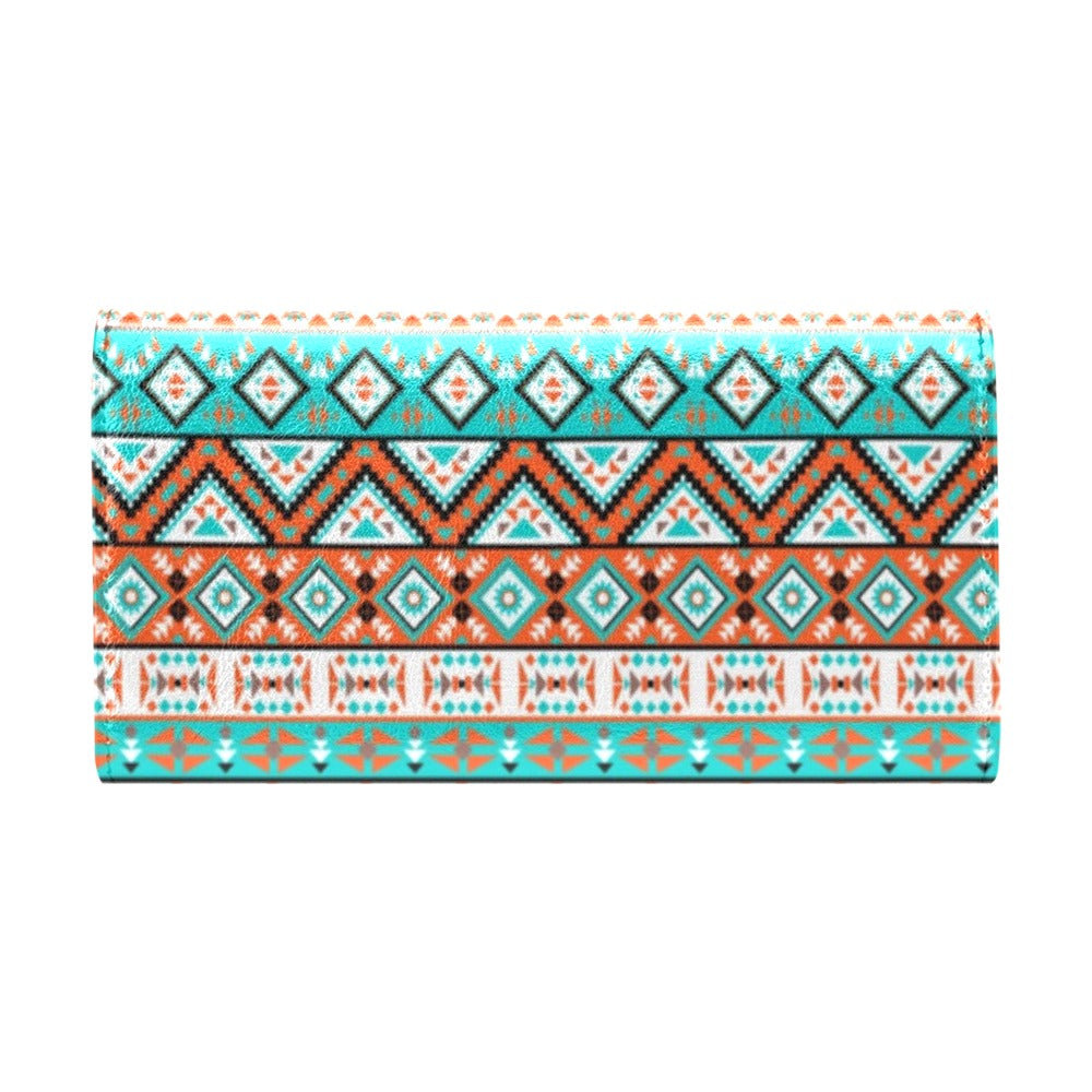Navajo Style Print Pattern Women's Trifold Wallet