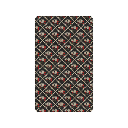 Skull Roses Bone Design Themed Print Rubber Doormat