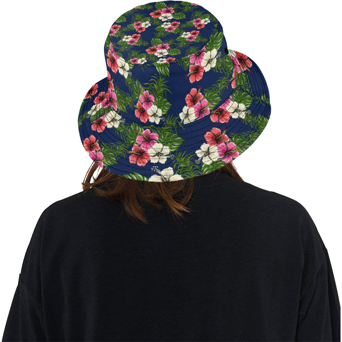 Hibiscus Pattern Print Design HB028 Unisex Bucket Hat