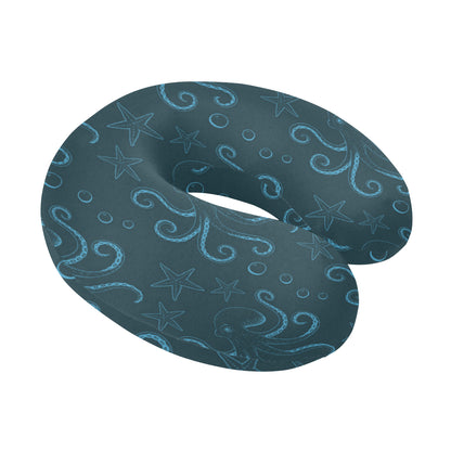 Octopus Pattern Print Design A05 U-Shaped Travel Neck Pillow