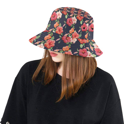 Tropical Flower Pattern Print Design TF020 Unisex Bucket Hat