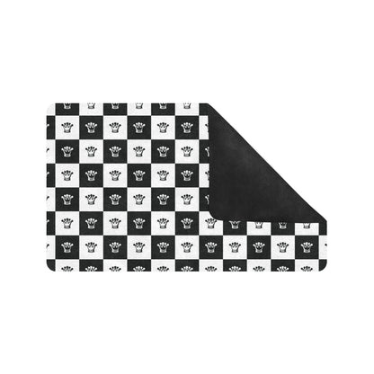 Checkered Flag Crown Pattern Rubber Doormat