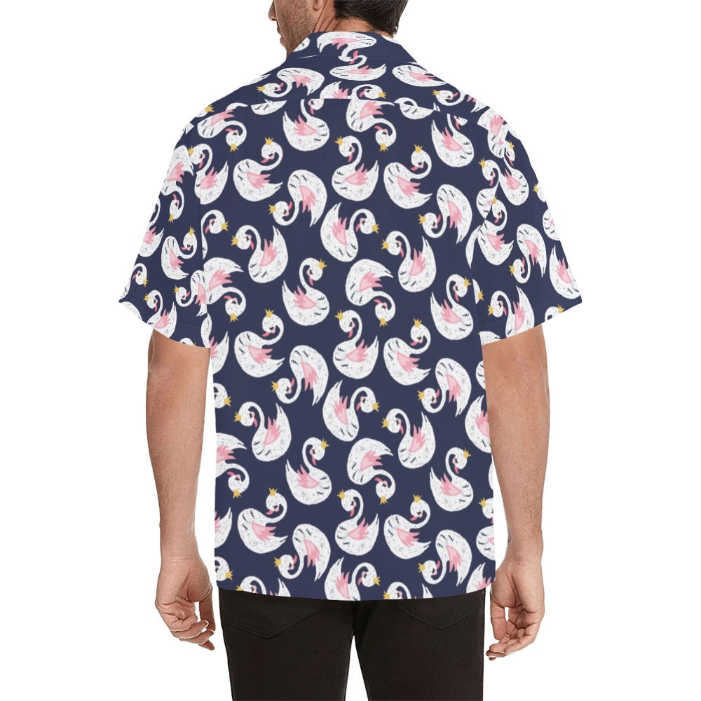 Swan Print Design LKS403 Men's Men's Hawaiian Shirt