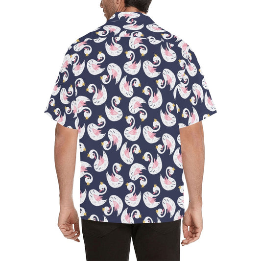 Swan Print Design LKS403 Men's Men's Hawaiian Shirt