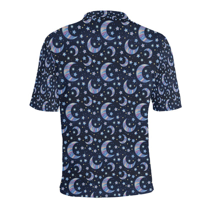 Celestial Moon Pattern Print Design 03 Men Polo Shirt
