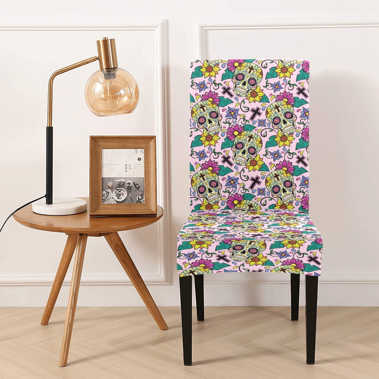 Sugar Skull Print Design LKS307 Dining Chair Slipcover