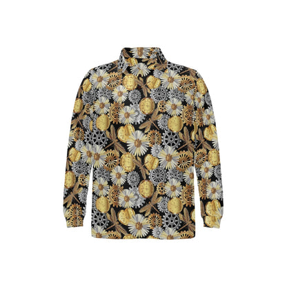 Steampunk Dragonfly Print Design LKS302 Long Sleeve Polo Shirt For Men's