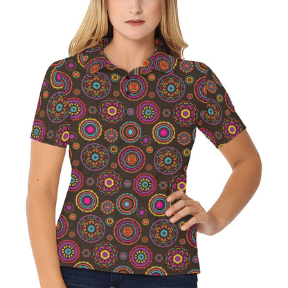 Bohemian Pattern Print Design 01 Women's Polo Shirt